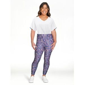 New Avia Works Women’s Active High Waisted Pixel Leggings Crop Length  X-Small
